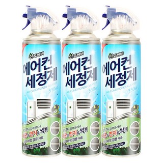 산도깨비 에어컨 세정제 X 3개 필터 청소 스프레이식 제트건 강력분사, 330ml