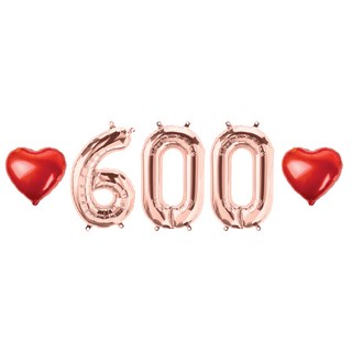 600일 숫자 하트 풍선 세트, 01.로즈골드 600