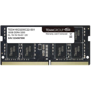 Team Elite 16GB 260핀 DDR4 SO-DIMM 3200(PC4 25600) 노트북 메모리 모델 TED416G32, Team Elite 16GB 260핀 DDR4 SO-D, 1개