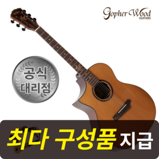 [최다구성품지급] 고퍼우드 i320RCE LH/ 왼손기타/ 탑솔리드/ 픽업장착, 1개