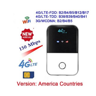 LTE라우터 무선 모뎀 광대역 네트워킹 Mifi USB 자동차 LTE WPS 포켓 SIM 카드 4G 와이파이 핫스팟 리피터 2100mAh 배터리, CHINA_America Version