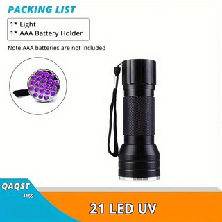 128UV LED Edc 라이트 퍼플 라이트 블랙라이트 395nm 자외선 휴대용 휴대용 손전등 애완 동물 소변에 대한, 01 21UV LED No Battery, 1개