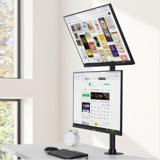 카멜마운트 상하 듀얼 모니터암 FMAV2, 블랙, 1개