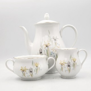 [빈티지] 스웨덴 로스트란드 금장 플라워 크리머 슈가볼