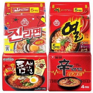 [천지라면] 더레드 맵부심 라면 오뚜기 농심 팔도 4종 19개입 (열라면5 신라면더레드4 틈새라면5 진라면5), 1세트