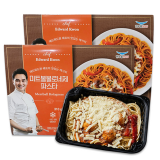 한우물 에드워드권 셰프 / 미트볼 볼로네제 파스타 / 스마일유통 맛있는 냉동스파게티, 2개, 310g