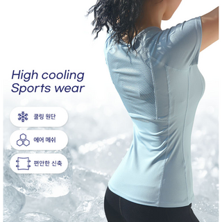 여성 쿨링 스포츠 웨어 러닝 마라톤 등산 드라이핏 기능성 통풍 반팔