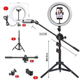 방송 촬영 조명 스마트폰 비디오 카메라 라이트 10 &quot;사진 Led 26CM 링 서클 채우기 사진 스튜디오 전화 Selfie 램프 삼각대 스탠드 붐 암