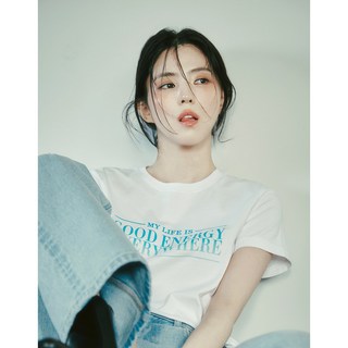 2001아울렛분당점[지오다노]NEW [한소희] 여자 그래픽 반팔 티셔츠 (굿에너지)05395504