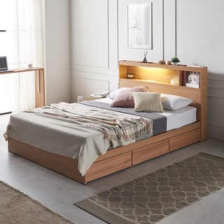 파로마 이즈 카이 LED 수납침대 슈퍼싱글 퀸, 오크, 04_침대프레임SS+40T라텍스매트 ISG064