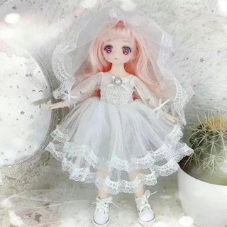 구체관절인형옷 Bjd 인형 옷 세트 30cm 볼 조인트 움직이는 6cm 얼굴 장난감 스마스 선물, [11] Xueer, [02] Flat shoe set, 1개