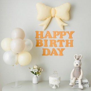연지마켓 왕리본 풍선 생일파티 풍선 세트, 리본풍선세트 버터, 1세트