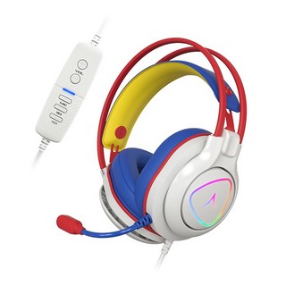 ABKO N980 진동 가상 7.1 RGB 게이밍 헤드셋 화이트 핑크, 화이트핑크