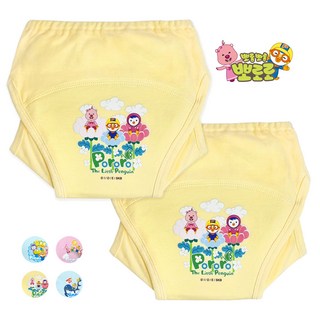 뽀로로 유아 샘방지 순면 배변 훈련 팬티 2P, 2개, 옐로우