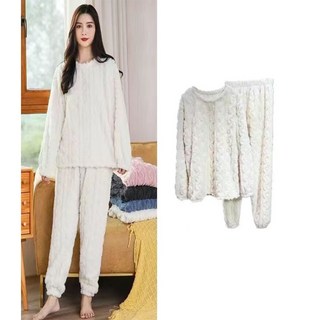 겨울 극세사 수면 파자마세트 보들보들 보온 꽈배기 잠옷세트