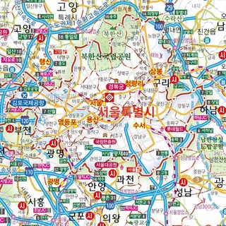 대한민국전도 전국여행지도 대한민국지도보기 여행지도 국내여행지도 대한민국지도 코팅 - 우리나라 전국 도로 여행 전도