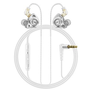 Essager 게이밍 커널형 이어폰 인이어 DD 이어폰, 흰색, 3.5MM