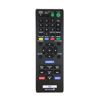 호환 소니 블루레이 DVD 플레이어용 RMT-B118A 교체 리모컨 BDP-BX18 BDP-S185 BDP-BX3100 BDP-BX39 BDP-S1100, 1개
