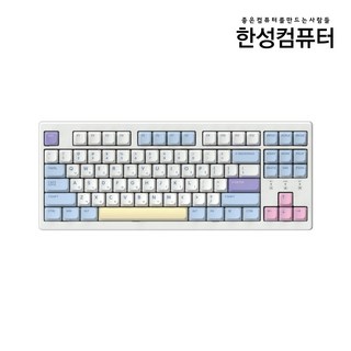 한성컴퓨터 정품 TFG Cloud CL 유무선 텐키리스 기계식 게이밍 키보드 코튼캔디 (딥블루 뽀송), 제조사축