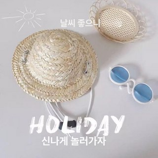 귀여운 강아지 여름 모자 귀여운모자 강아지패션, 1개, 여름작은모자