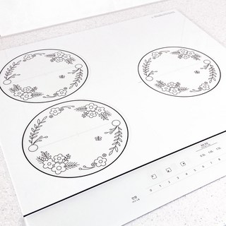 리빙엄마 화이트앤블랙 인덕션 보호매트, 둘래꽃, 3개