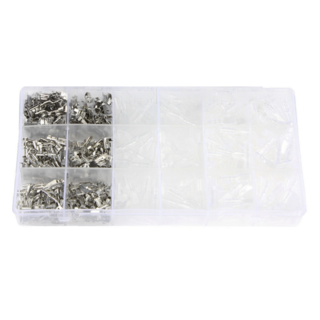 DIY신주압착단자 실버 600pcs 터미널 커넥터 압착 황동 평단자 전선 연결 배선, 1세트