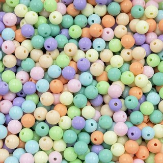 은센 파스텔 8mm 비즈 아크릴 100p 1000p 믹스 대용량 스쿱 팔찌 만들기 키링 공예 도매, 1000개, 파스텔 비즈