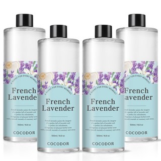 코코도르 디퓨저 대용량 리필액, 프렌치라벤더, 500ml, 4개