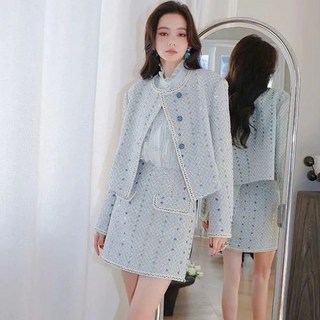 시크한 오피스룩 우아한 재킷과 스커트 세트