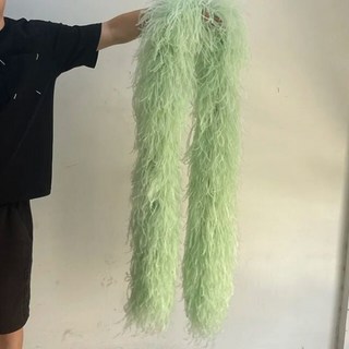 천연 타조 깃털 보아 1-6 플라이 트림 숄 홈 파티 의류 장식 바느질 스카프 2m, 4ply 2미터r, vanilla