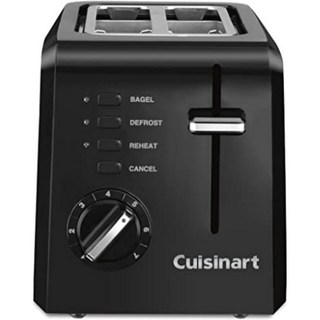 Cuisinart 쿠진아트 2슬라이스 토스터 컴팩트 화이트 CPT 122, Black, 2-Slice, Toaster