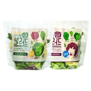 데이밀 자연을담은 샐러드 실속 혼합구성 100g x 10팩 국내산 야채믹스, 1세트, 드레싱없음