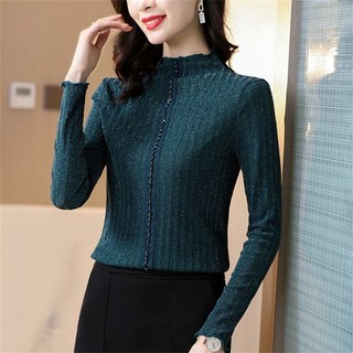 ROYALBELLE 여성 데일리 베이직 우아한 엄마 스웨터 반폴라 패션 컴포트 니트 풀오버 Y0110115
