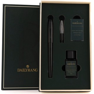 블랙만년필 세트 선물용 입문용 펜촉2개 포함 EF촉 F촉 잉크18ml 카트리지 컨버터, F촉 0.5mm 선물세트