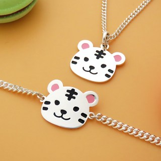 925 실버 순은 베이비 호랑이 은 미아방지 목걸이