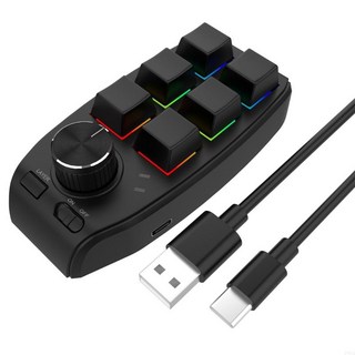6키 1 노브 매크로 프로그래밍 2.4GHz 호환/USB 게임, 01 빠른, 01 Black
