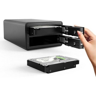 외장 하드 드라이브 2베이 35인치 USB30 to SATA RAID HDD 도킹 스테이션 알루미늄 인클로저 36W 전원 어댑터 케이스, 외장 하드 드라이브 2베이 35인치 USB30 to S