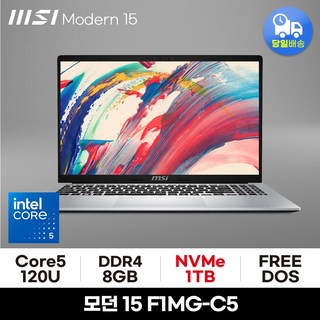 MSI 모던시리즈 모던 15 F1MG-C5, Free DOS, 8GB, 1TB, 실버