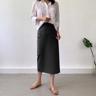 네모 여성용 파스텔린넨 스커트