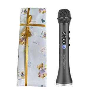 안드로이드용 L698 전문 마이크 블루투스 iOS 15W 무선 스피커 휴대용 Lewinner 노래방, 협력사, 검은색, 선물 포장, 1개