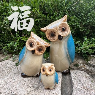 아이스타 도자기로만든 예쁜부엉이가족 3P세트 집들이선물 개업선물 감성인테리어소품, 블루부엉이, 1세트