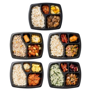 굿스푼 다이어트 잡곡밥 현미밥 간장찜닭 퀴노아밥 닭갈비 귀리현미밥 간장불백 귀리곤약밥 김치제육 취나물밥 간장고기조림 일주일 식단, 1세트, 1055g