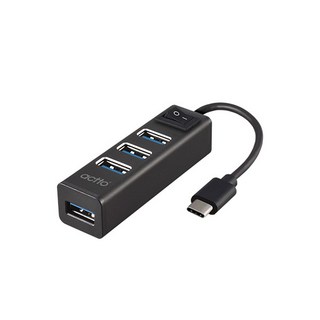 엑토 C타입 USB 3.0 4포트 초고속 멀티허브 스위치타입 HUB-39, 블랙, 1개