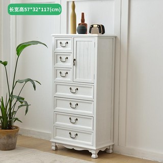원목서랍장 빈티지 장식장 엔틱가구 인테리어 레트로, 화이트 7 서랍