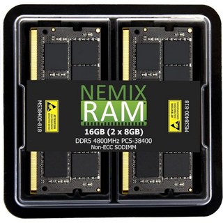 NEMIX RAM 32GB 1X32GB DDR5 4800Dell Precision 3460 스몰 폼 팩터와 호환되는 MHZ PC538400 2Rx8 1.1V 262PIN ECC, 16GB (2X8GB) DDR5 4800MHZ SODI, 1개