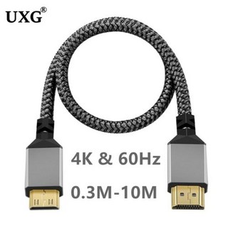 미니 HD-HDMI 호환 케이블 카메라 모니터 프로젝터 TV 박스 컴퓨터용 3D 고속 HDMI 어댑터 케이블 10M 0.3M 4K 60HZ, 9)Mini HDMI 2.0V, 01 Mini HD 4K 60HZ_01 5m
