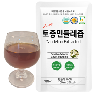 참유원 토종 흰민들레즙 50포 - 소포장 단독구성 / 국내산 원료 100%, 100ml, 50개