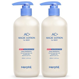메르필 바디여드름 등드름 개선 AC+매직 바디로션 베이비코튼향, 400ml, 2개