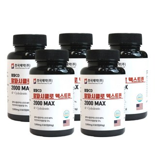 알파CD 알파시클로덱스트린 알파시디 차전자피 분말 파우더 식약청인증 HACCP, 5개, 60정