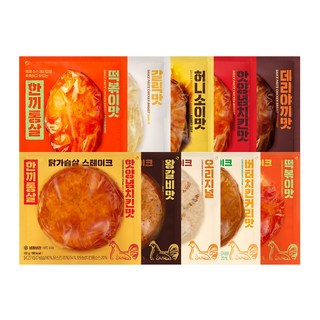 한끼통살 촉촉 10팩 세트 (소스통살5 + 스테이크5), 1개